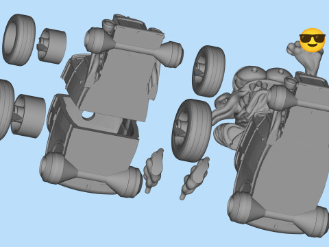 Classic Ratfnk Inspired Hot Rod Model for 3D printing 3D प्रिंट मॉडल