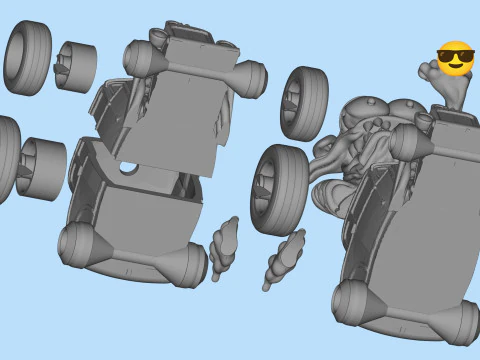 Classic Ratfnk Inspired Hot Rod Model for 3D printing 3D Print Model