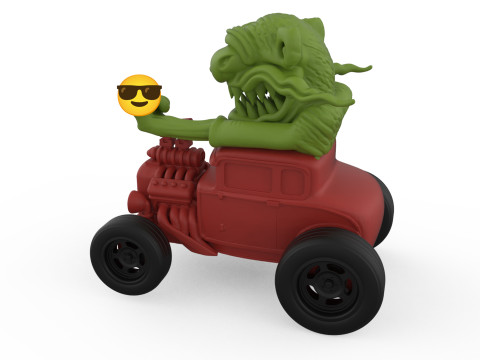 Classic Ratfnk Inspired Hot Rod Model for 3D printing 3D प्रिंट मॉडल