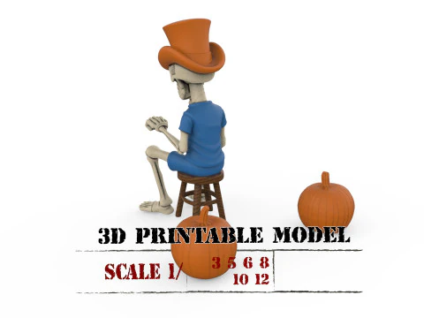 Scheletro del conducente Halloween modello STL spettrale elegante stampa 3D Modello di stampa 3D