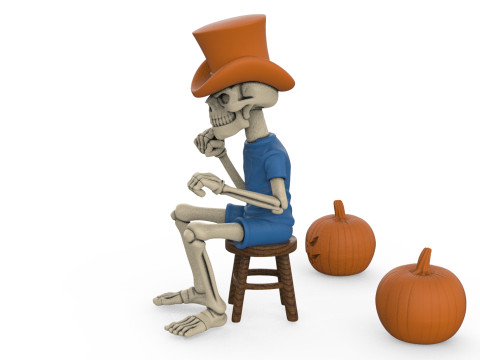 Driver Skeleton Halloween Model STL Spooky Stylish 3D Print Modèles 3D en vedette