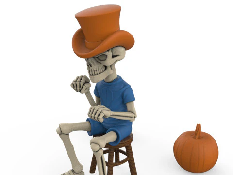 Scheletro del conducente Halloween modello STL spettrale elegante stampa 3D Modello di stampa 3D