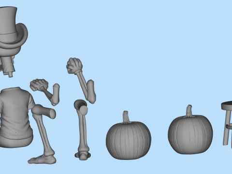 Scheletro del conducente Halloween modello STL spettrale elegante stampa 3D Modello di stampa 3D