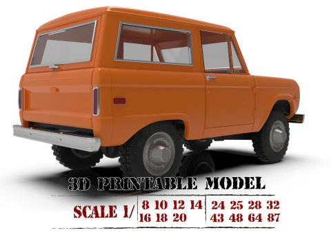 SUV 1975 Classic car Vintage Offroader Wagon STL 3D Print Model