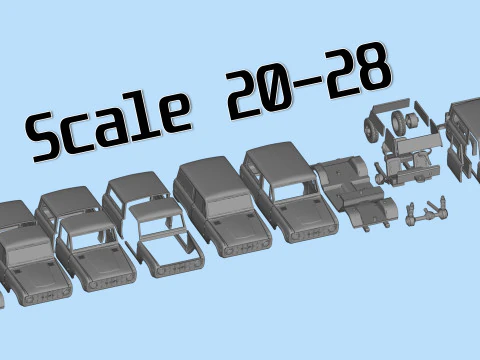 SUV 1975 Classic car Vintage Offroader Wagon STL 3D Print Model