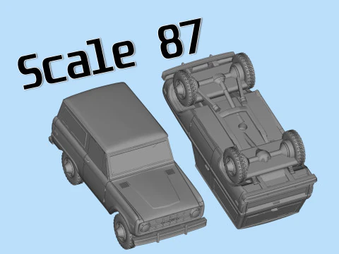 SUV 1975 Classic car Vintage Offroader Wagon STL 3D Print Model