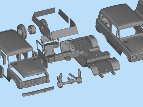 SUV 1975 Voiture classique Vintage Offroader Wagon STL Modèles 3D en vedette