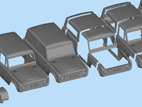 SUV 1975 Voiture classique Vintage Offroader Wagon STL Modèles 3D en vedette