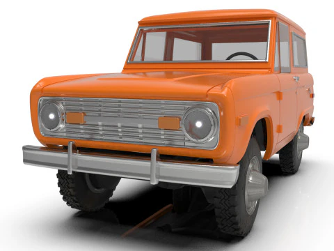 SUV 1975 Classic car Vintage Offroader Wagon STL 3D Print Model