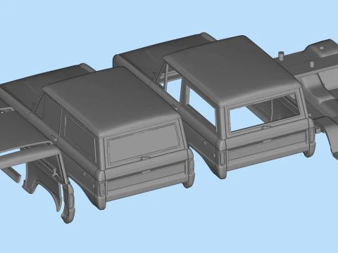 SUV 1975 Classic car Vintage Offroader Wagon STL 3D Print Model