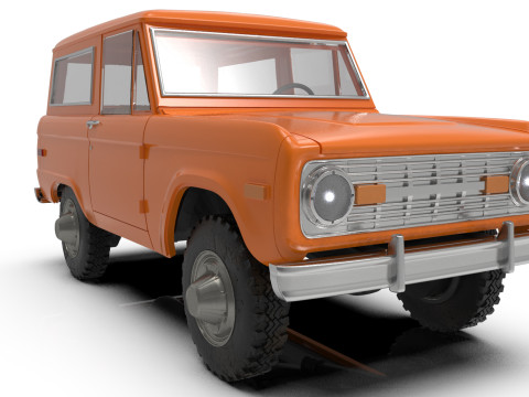 SUV 1975 Voiture classique Vintage Offroader Wagon STL Modèles 3D en vedette
