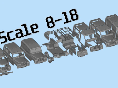 88 inch Short Wheelbase 1972 Classic British Utility Wagon 3D Print Model