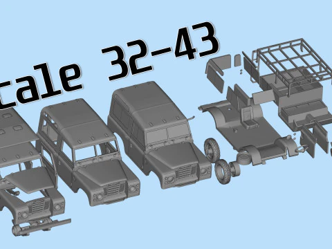 88 inch Short Wheelbase 1972 Classic British Utility Wagon 3D Print Model
