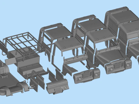 88 inch Short Wheelbase 1972 Classic British Utility Wagon 3D Print Model