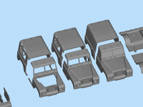 88 inch Short Wheelbase 1972 Classic British Utility Wagon 3D Print Model