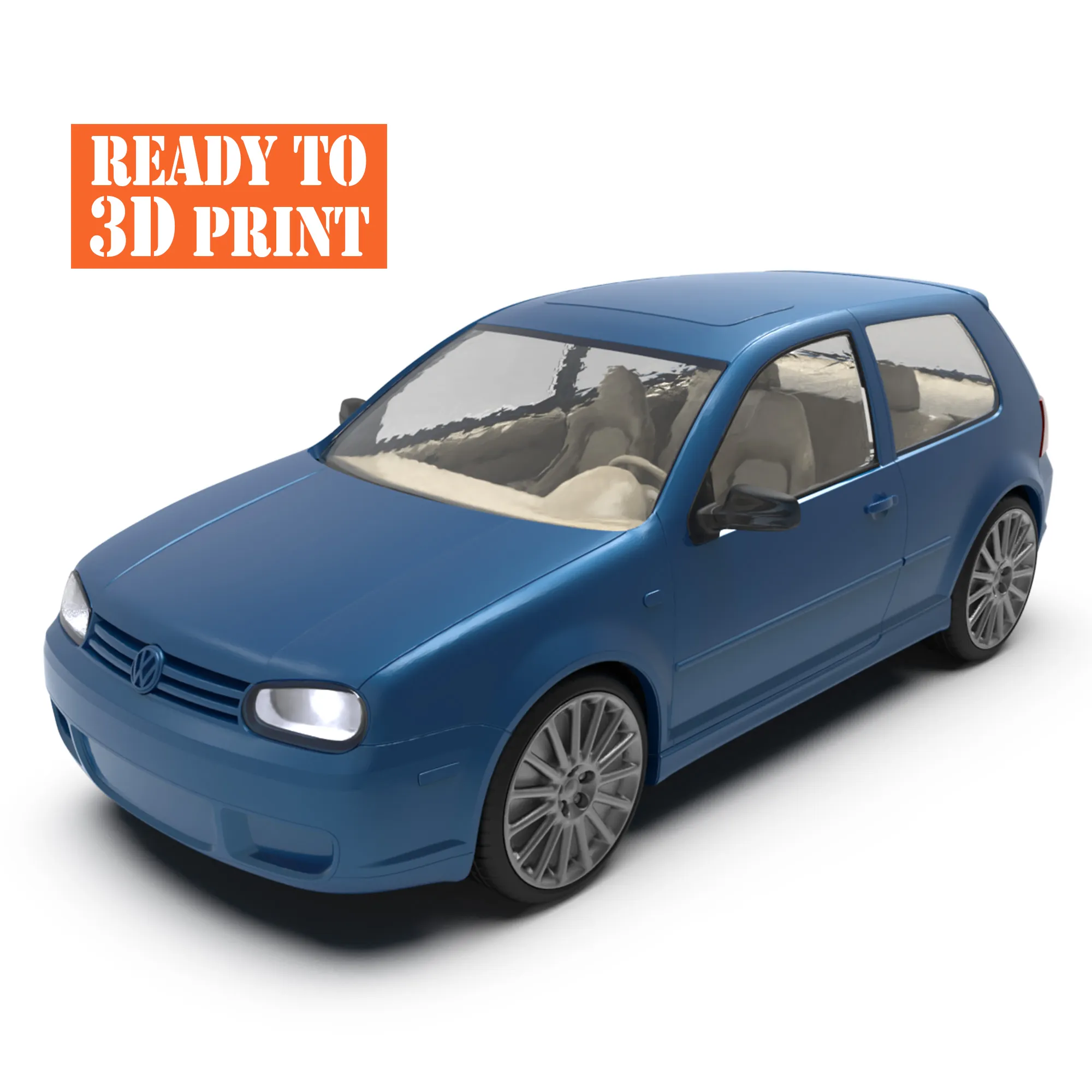 Golf IV R32 2003 Hatchback STL for RC and Diecast 3D Print Model .c4d .max .obj .3ds .fbx .stl .blend 