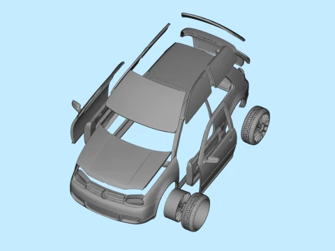 Golf IV R32 2003 Hatchback STL for RC and Diecast 3D Print Model