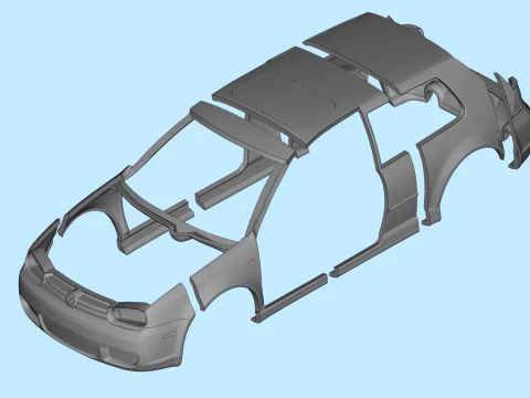 Golf IV R32 2003 Hatchback STL for RC and Diecast 3D Print Model