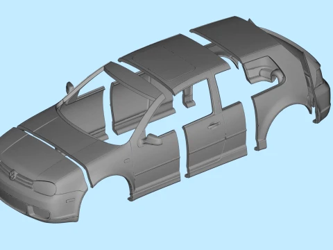 Golf IV R32 2003 Hatchback STL for RC and Diecast 3D Print Model