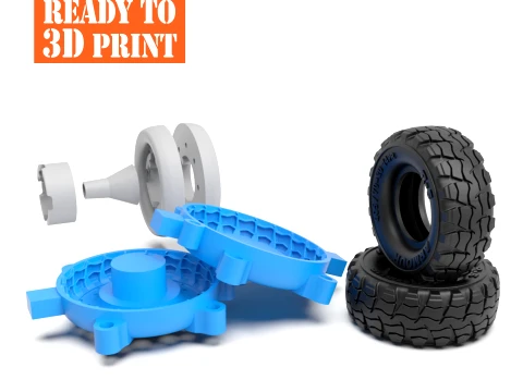 3D Printable RC Tire Wheel and Mold Set R5 tire 3D Print Model