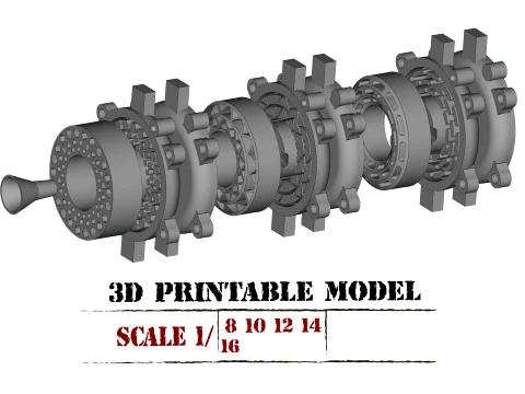 Silikonowe wkładki do opon gąsienicowych RC 3 wzory Zestaw form do druku 3D Model do druku 3D