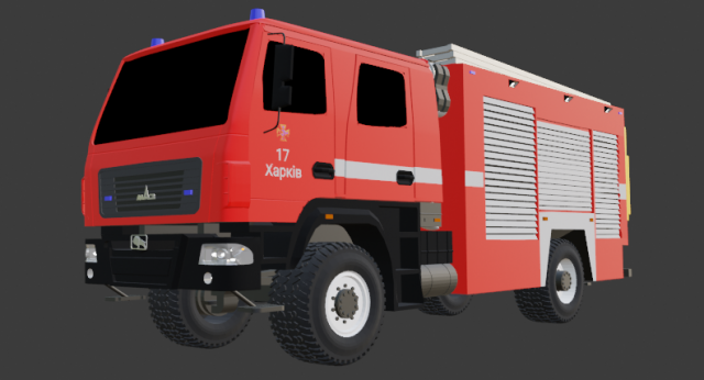 Fire truck MAZ AC-4-60 530927 M-515 3Dモデル .c4d .max .obj .3ds .fbx .stl .blend 