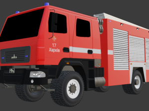Fire truck MAZ AC-4-60 530927 M-515 3D 模型
