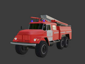 ZIL-137 fire truck 1970-1974 3D 模型