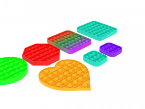 Pop It Fidget Toys Set 3D मॉडल