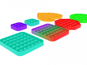 Pop It Fidget Toys Set Model 3D