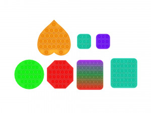 Pop It Fidget Toys Set Model 3D