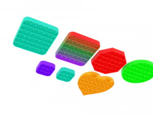 Pop It Fidget Toys Set 3D Model