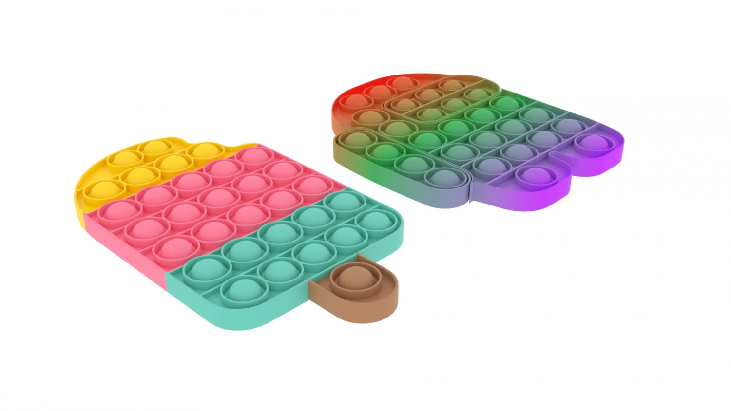 Pop It Fidget Toys Set 3D Model .c4d .max .obj .3ds .fbx .stl .blend 
