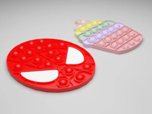 Pop It Fidget Toys Set 3D Model