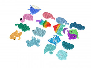 Animal Pop It Fidget Toys Set 3D Model