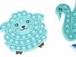 Animal Pop It Fidget Toys Set 3D Model
