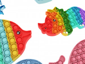 Animal Pop It Fidget Toys Set 3D Model