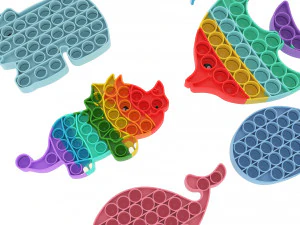 Animal Pop It Fidget Toys Set 3D Model