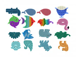 Animal Pop It Fidget Toys Set 3D Model