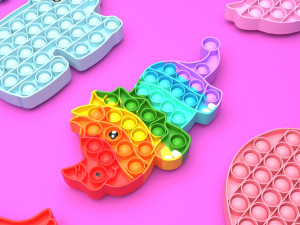 Animal Pop It Fidget Toys Set 3D Model