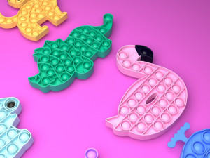Animal Pop It Fidget Toys Set 3D Model