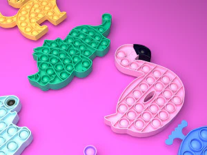 Animal Pop It Fidget Toys Set 3D Model