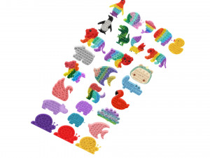 Animal Pop It Fidget Toys Set Model 3D
