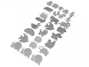 Animal Pop It Fidget Toys Set Model 3D