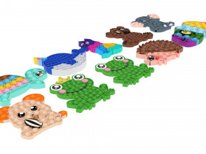 Animal Pop It Fidget Toys Set Modelo 3D