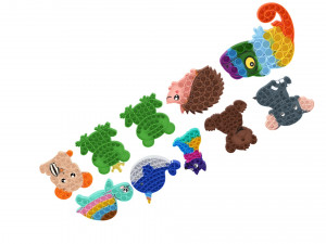 Animal Pop It Fidget Toys Set 3D Модель