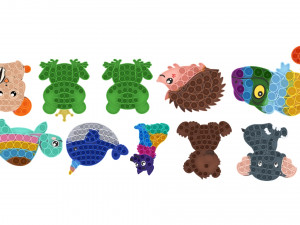 Animal Pop It Fidget Toys Set 3D Модель