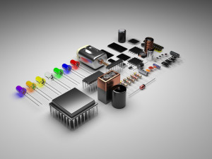 Electronic Components Set Modello 3D