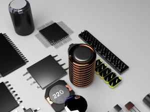 Electronic Components Set 3D Model
