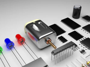 Electronic Components Set 3D Model